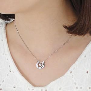 K18 WG ゴールド ダイヤモンド ダイヤ ネックレス ペンダント 馬蹄  