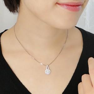 pt900 プラチナ ダイヤ ダイヤモンド ネックレス ペンダント パヴェ フラワー 花 1カラット 1.0ct GUPD1293の画像