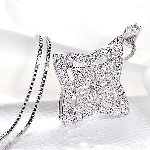 pt900 プラチナ ダイヤモンド ダイヤ ネックレス ペンダント 0.5ct ミルグレイン エレガンス フラワーモチーフ 花 豪華 GUPD1299 |  | 01