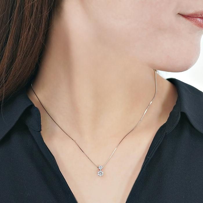 pt900 0.5ct ダイヤモンド ネックレス 送料無料 Pt プラチナ 記念 誕生日 クリスマス シンプル 人気 縦長 0.5カラット ダイア プレゼント 豪華 2石 2粒 GUPD1319の画像