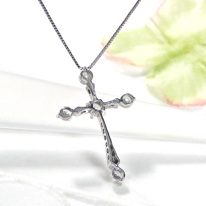 Pt900 0.5ct ダイヤモンド クロス ネックレス 送料無料 Pt クロス プラチナ ジュエリー 人気 4月 誕生石 大ぶり 豪華 十字架 クリスマス 0.5カラット GUPD1336の画像