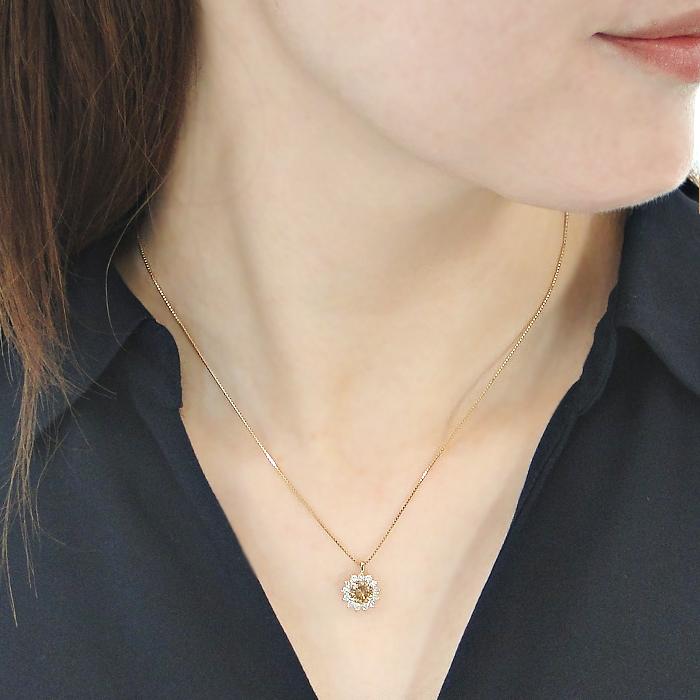 K18YG 1.00ct ブラウン ダイヤモンド ネックレス 送料無料 レディース 18金 ブラウンダイア ダイアモンド 1ct １ct プレゼント ギフト 4月 大粒 誕生石 GUPD1350の画像