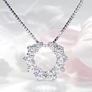 pt900 プラチナ ダイヤモンド ダイヤ ネックレス ペンダント 0.9ct テンダイヤモンド 10年 10粒 豪華 GUPD1396の画像
