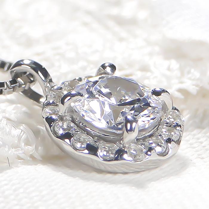 pt900 0.75ct ダイヤモンド ネックレス 送料無料 レディース プラチナ ダイヤ ダイアモンド プレゼント ラウンド サークル ギフト 0.6ct 4月 豪華 大粒 GUPD1523の画像