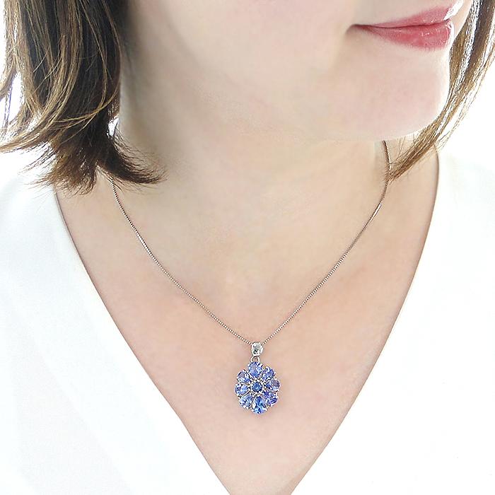 Pt900 タンザナイト ネックレス ペンダント プラチナ 大ぶり 大きめ