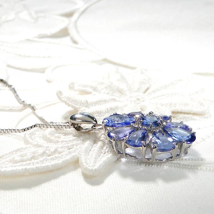 Pt900 タンザナイト ネックレス ペンダント プラチナ 大ぶり 大きめ