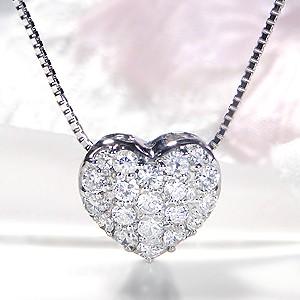 pt900 0.5ct ハート モチーフ ダイヤモンド ネックレス｜good-luck-store｜02