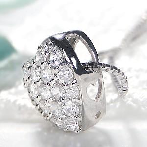 pt900 0.5ct ハート モチーフ ダイヤモンド ネックレスの画像