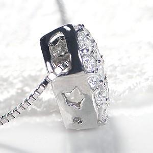 pt900 0.5ct ハート モチーフ ダイヤモンド ネックレスの画像