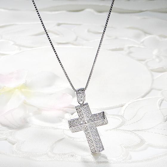 Pt900 1.0ct ダイヤモンド クロス ネックレス 送料無料 Pt900 1.0ct ダイヤモンド クロス ネックレス 送料無料