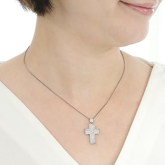 Pt900 1.0ct ダイヤモンド クロス ネックレス 送料無料 Pt900 1.0ct ダイヤモンド クロス ネックレス 送料無料