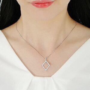 Pt900 0.5ct 菱形 モチーフ 2連 ダイヤモンド ネックレス ジュエリー ダイヤ ペンダント ゴールド 0.5カラット プレゼント 0.5ct 菱形 ひし形 ２連 GUPD742の画像