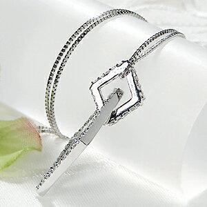 Pt900 0.5ct 菱形 モチーフ 2連 ダイヤモンド ネックレス ジュエリー ダイヤ ペンダント ゴールド 0.5カラット プレゼント 0.5ct 菱形 ひし形 ２連 GUPD742の画像
