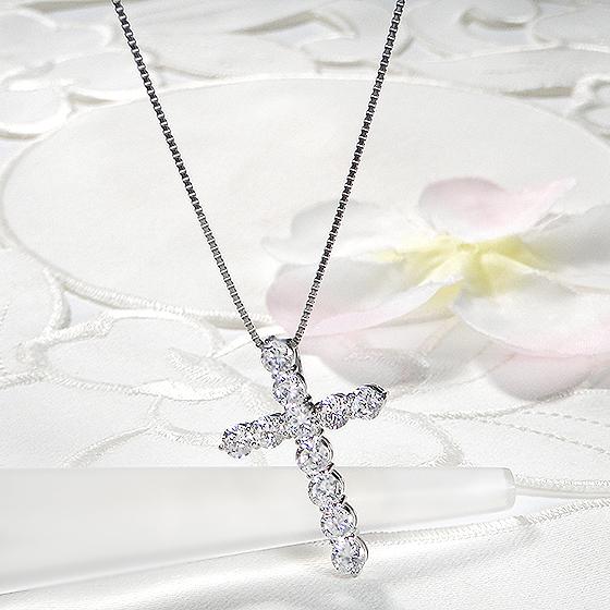 Pt900 2.0ct ダイヤモンド クロス ネックレス 送料無料 プラチナ Pt900 2.0ct ダイヤモンド クロス ネックレス 送料無料 プラチナ