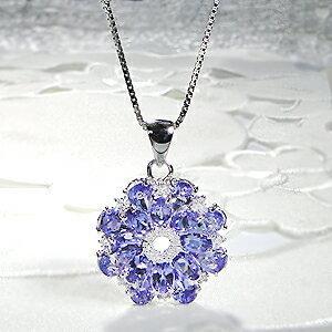 Pt900 タンザナイト ダイヤモンド ネックレス ペンダント プラチナ
