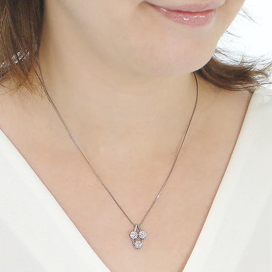 Pt900 0.5ct ２WAY ダイヤモンド ネックレス 送料無料 ジュエリー ペンダント ダイヤ プラチナ 0.5カラット ダイア プレゼント フラワー 花 2way GUPD909の画像