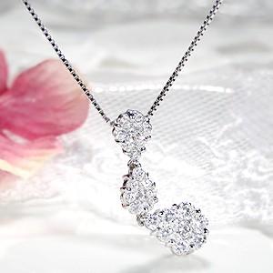 pt9001.0ct フラワー ダイヤモンド ネックレスの画像