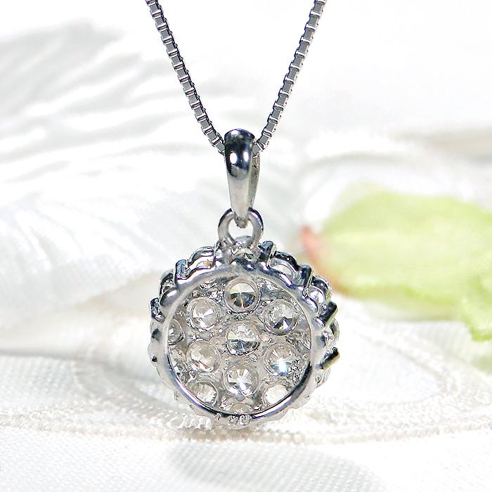 Pt900 1.0ct Hカラー SIクラス ダイヤモンド パヴェ ネックレス 送料無料 Pt プラチナ pave 花 フラワー 人気 4月 豪華 誕生石 可愛い 1ct 1カラット GUPD950の画像