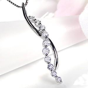pt900 プラチナ ネックレス ペンダント ダイヤモンド ダイヤ 0.5ct 10ダイヤ 10粒 10石 0.5ct 豪華 GUPD953の画像