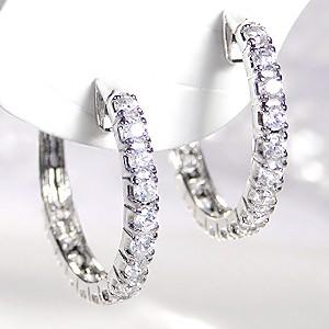 pt900 ダイヤモンドイヤリング pt900 プラチナ ダイヤモンド ダイヤ イヤリング エタニティ 1.0ct 1