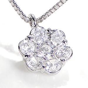 超高品質で人気の pt900 プラチナ ダイヤモンド ダイヤ ネックレス ペンダント フラワー 花 1.0ct 1カラット 二連 重ねづけ GUPE195PD