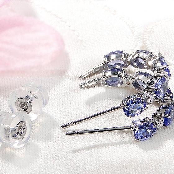 Pt900 タンザナイト ダイヤモンド ピアス 送料無料 PT プラチナ