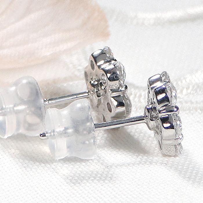 pt900 1.00ct ダイヤモンド ピアス 送料無料 ダイヤ ダイア 花 プラチナ 可愛い お花 1カラット フラワー 花 上品 ダイア ４月 誕生石 プレゼント人気 GUPE204の画像
