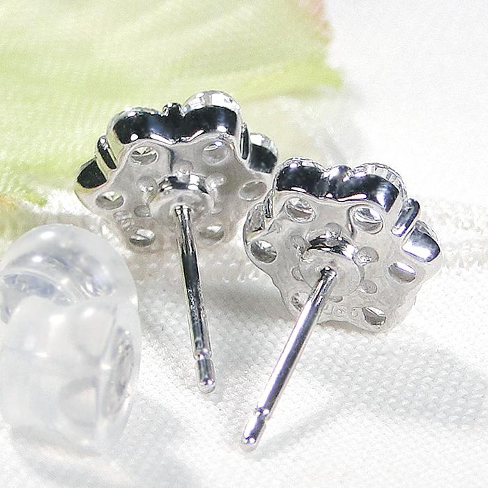 pt900 1.00ct ダイヤモンド ピアス 送料無料 ダイヤ ダイア 花 プラチナ 可愛い お花 1カラット フラワー 花 上品 ダイア ４月 誕生石 プレゼント人気 GUPE204の画像