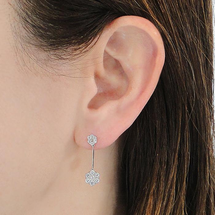 Pt900 1.0ct ダイヤモンド ピアス 送料無料 ダイヤ 1カラット ロング 