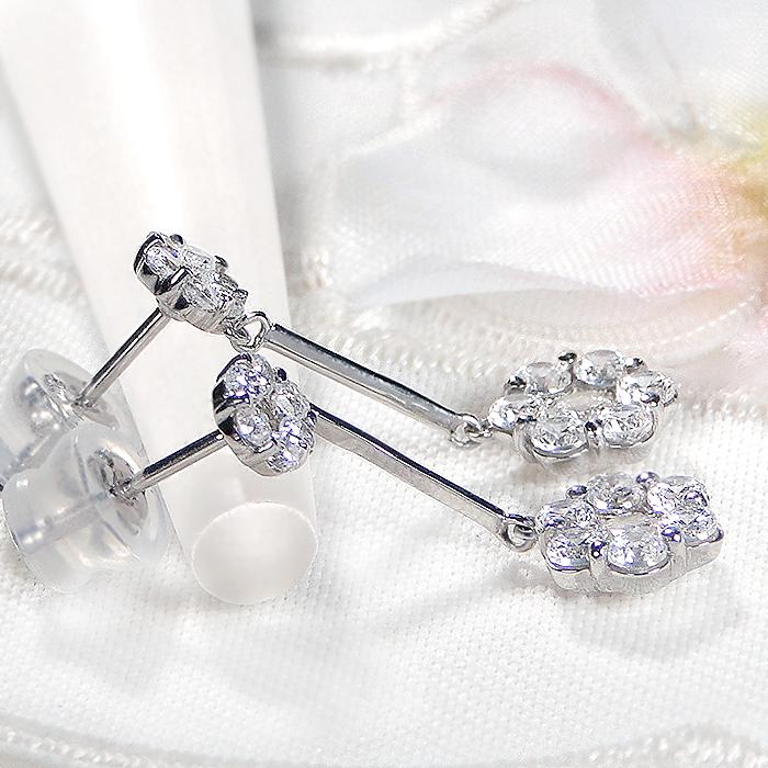 Pt900 1.0ct ダイヤモンド ピアス 送料無料 ダイヤ 1カラット ロング 
