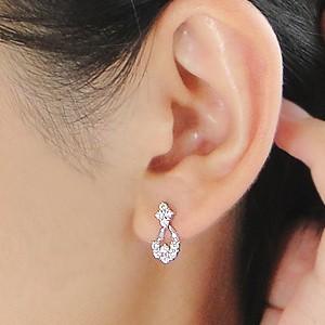 pt900 プラチナ ダイヤモンド ダイヤ ピアス 0.5ct 揺れる エレガント
