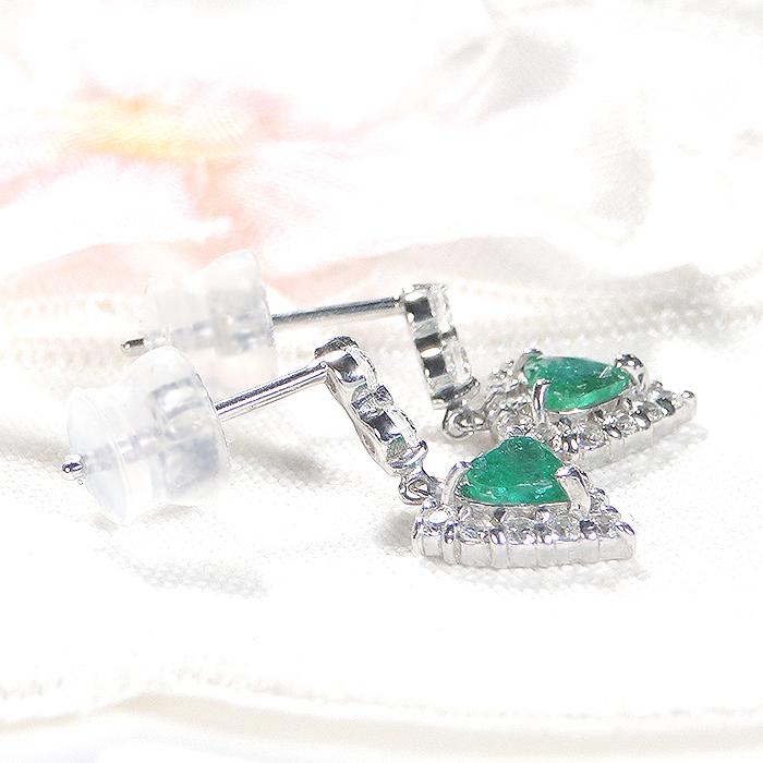 エメラルド、ダイヤPT900ピアス。美品！ 【公式通販】