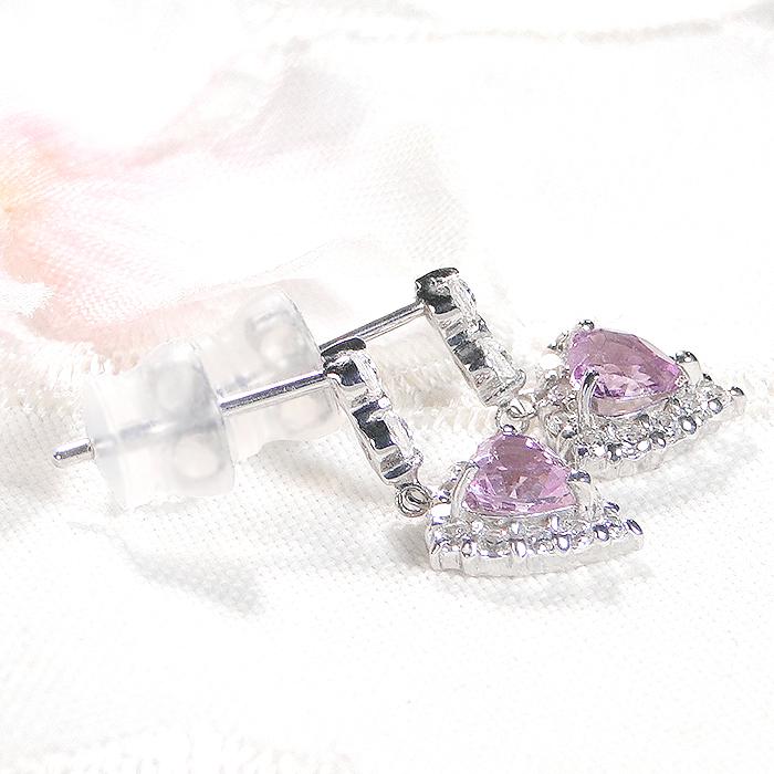 Pt900 ピンクサファイヤ ダイヤモンド ピアス 送料無料 PT プラチナ 
