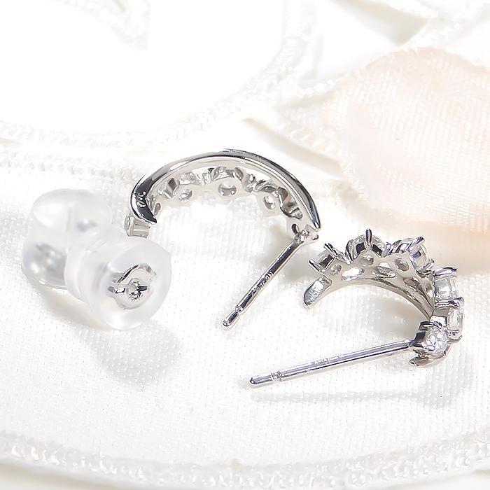 Pt900  0.5ct ダイヤモンド ピアス 送料無料 ダイヤ ジュエリー プラチナ 0.5ct 0.5カラット SI 簡単 カーブ プレゼント シンプル 人気 PT 上品 GUPE294の画像