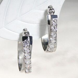 プラチナ Pt900 0.3ct ダイヤモンド フープ ピアス 送料無料 プラチナ Pt900 0.3ct ダイヤモンド フープ ピアス 送料無料