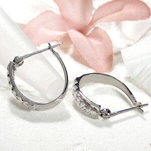 プラチナ Pt900 0.3ct ダイヤモンド フープ ピアス 送料無料 プラチナ Pt900 0.3ct ダイヤモンド フープ ピアス 送料無料