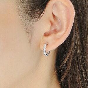 プラチナ900 1ct ダイヤモンド　フープピアス Pt900 1ct プラチナ ダイヤモンド フープ ピアス 遮断式 1