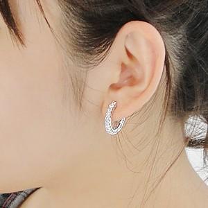 pt900 プラチナ ダイヤモンド ダイヤ ピアス フープ クローバー pt900 プラチナ ダイヤモンド ダイヤ ピアス フープ クローバー