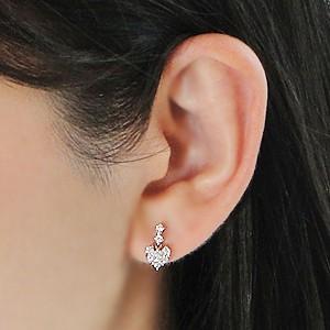 Pt9000.50ct ハート ダイヤモンド ピアスの画像