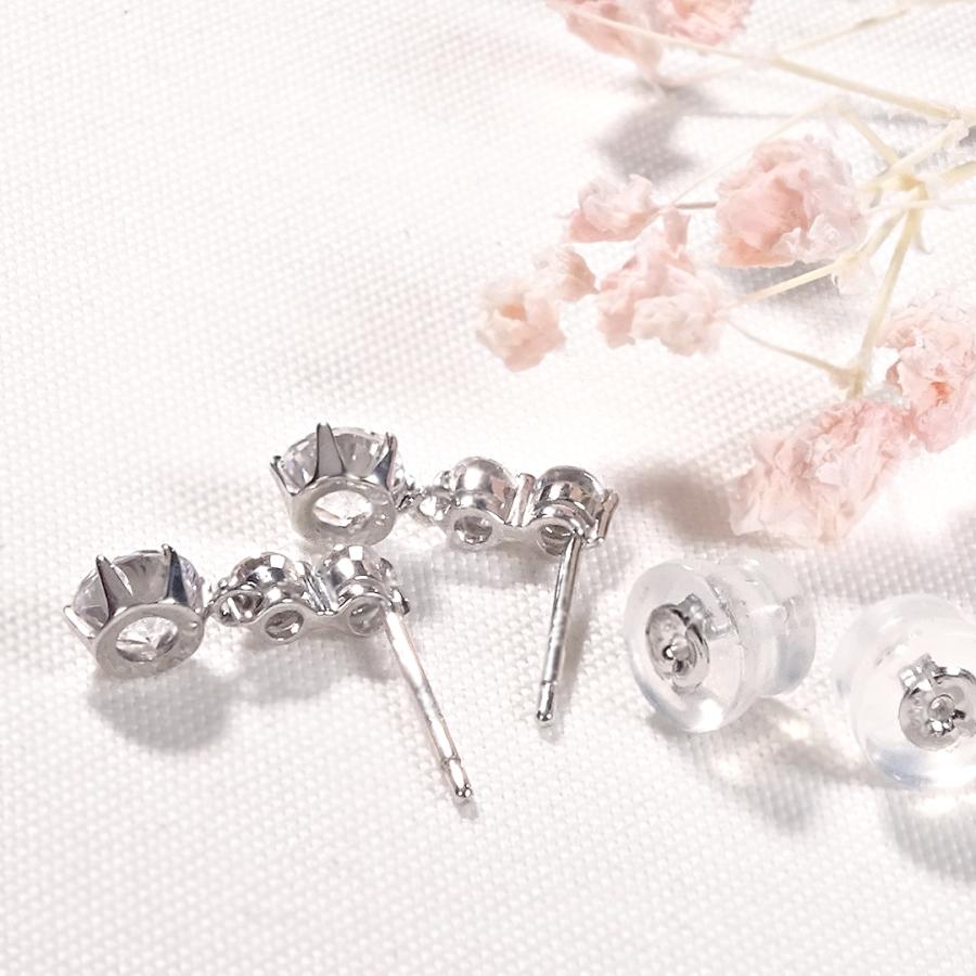 Pt900 1.0ct ダイヤモンド ピアス 送料無料 ダイヤ ジュエリー PT プラチナ 3石 3粒 トリロジー 可愛い 1カラット スリーストーン 揺れる 4月誕生石 GUPE335SPの画像