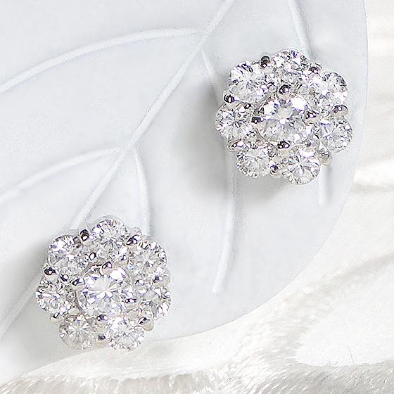Pt900 ダイヤモンド フラワー ピアス0.5ct imgrc0101307071.jpg