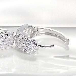 pt900 プラチナ ダイヤモンド ダイヤ ピアス パヴェ 2.0ct 2カラット 中折れ ワンタッチ 大人気 GUPE344の画像