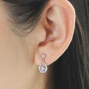 pt9000.5ct ペアモチーフ ダイヤモンド ピアスの画像