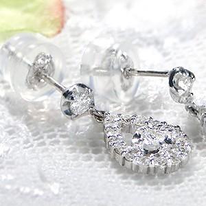 pt9000.5ct ペアモチーフ ダイヤモンド ピアスの画像