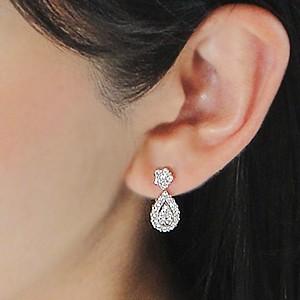pt9001.00ct ペアモチーフ ダイヤモンド ピアスの画像