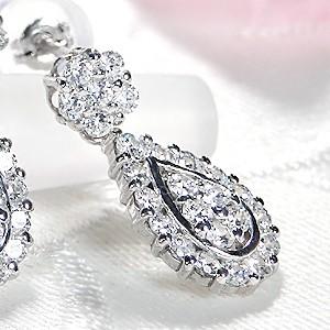 pt9001.00ct ペアモチーフ ダイヤモンド ピアスの画像