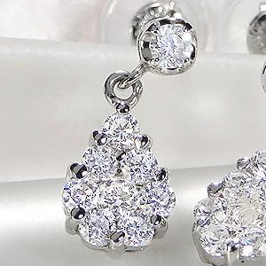 ハ*ナ様 プラチナ 900 ハート型パヴェダイヤモンドピアス 美品 ハ*ナ