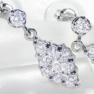 Pt9000.5ct スクエア ダイヤモンド ピアス pt900 ブラックダイヤモンド 