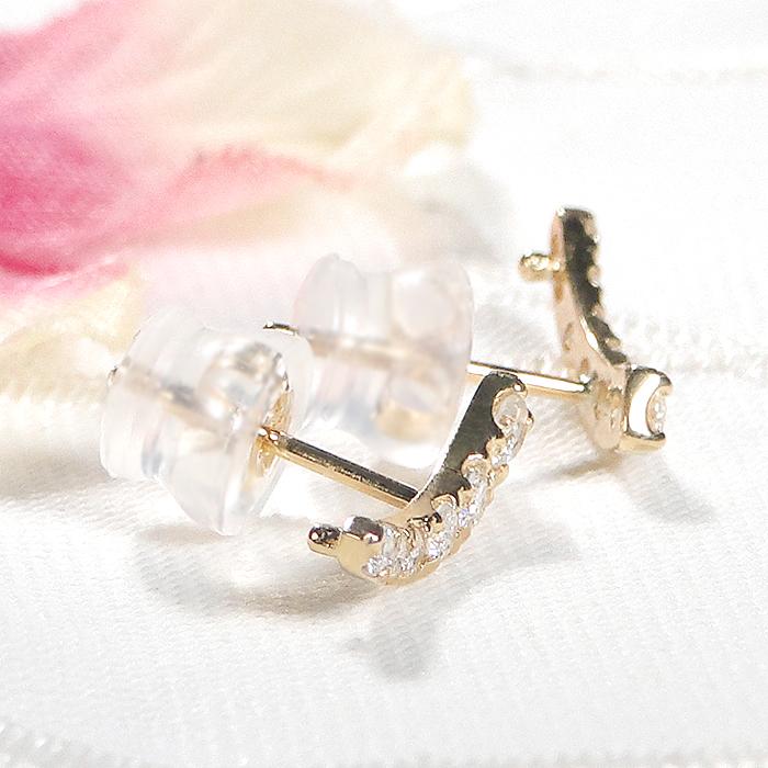 K18YG 0.2ct ダイヤモンド ピアス 送料無料 ダイヤ 可愛い イエロー 