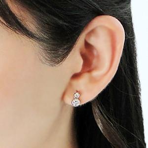 Pt9000.5ct ツイン ダイヤモンド ピアスの画像